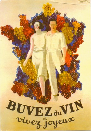Buvez du Vin et Vivez Joyeux French ad from 1939